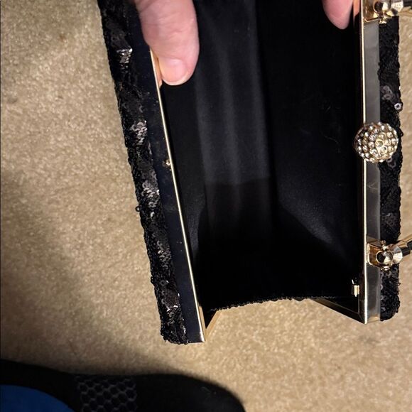 Glamorous Evening Gold hardware with black Sequin purse NWOT - Picture 5 of 10